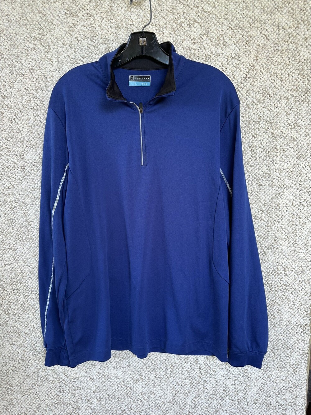 PGA Tour Jacket Men’s Medium Long Sleeve 1/4 zip Golfing Pullover Navy Blue
